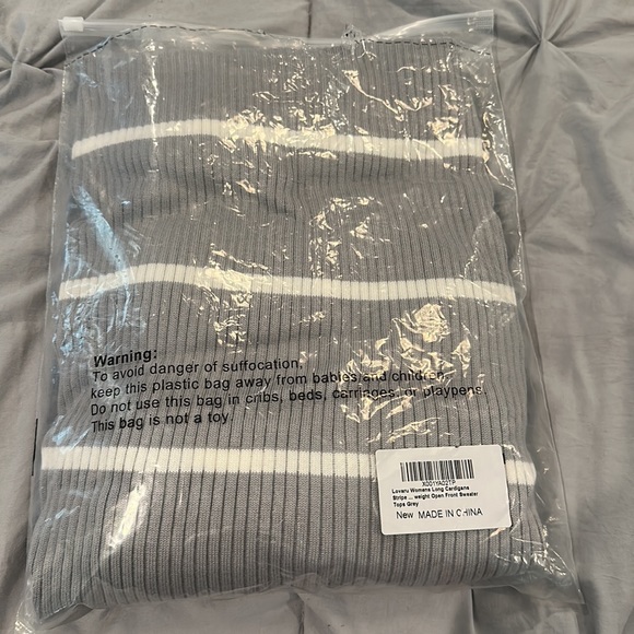 Long Cardigan grey/white stripe - Picture 6 of 6